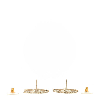 Chanel Strass Crystal Dazzling Wheat CC Earrings Gold 3 of 4