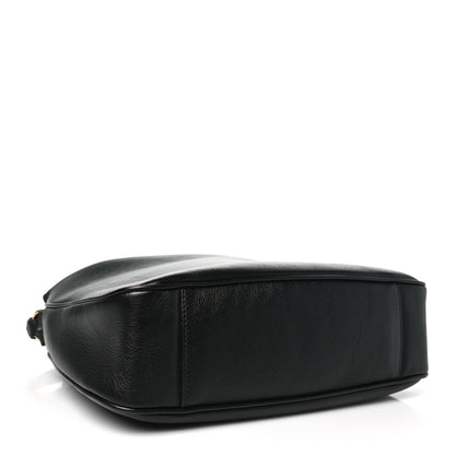 Gucci Softy Wonka Textured Dollar Calfskin Medium Diana Shoulder Bag Black Dusty Grey 4 of 9
