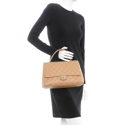 Chanel Lambskin Quilted Jumbo Kelly Flap Bag Beige 2 of 14