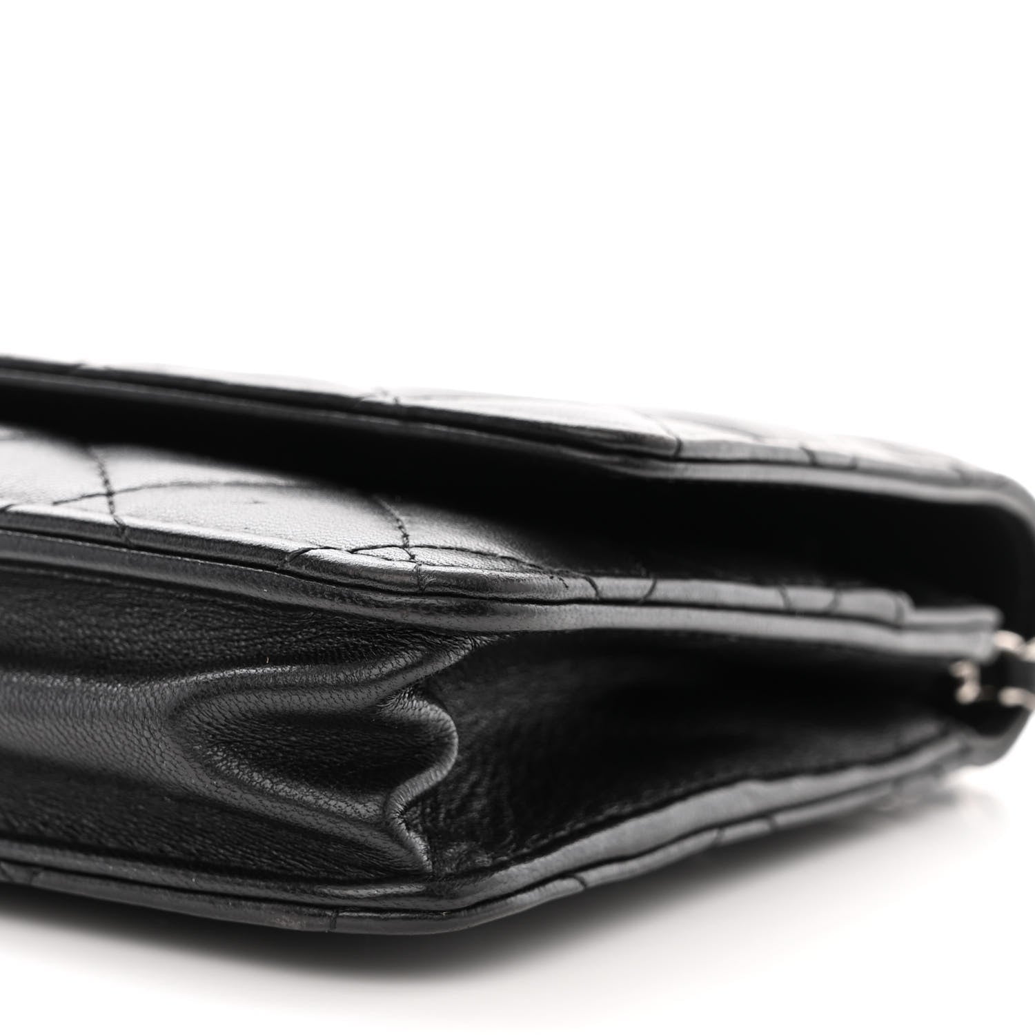 Chanel Lambskin Quilted Wallet On Chain WOC Black 12 of 16
