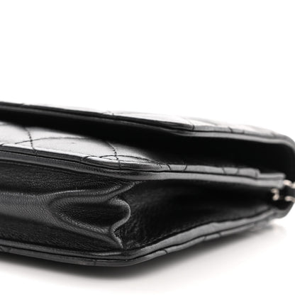 Chanel Lambskin Quilted Wallet On Chain WOC Black 12 of 16
