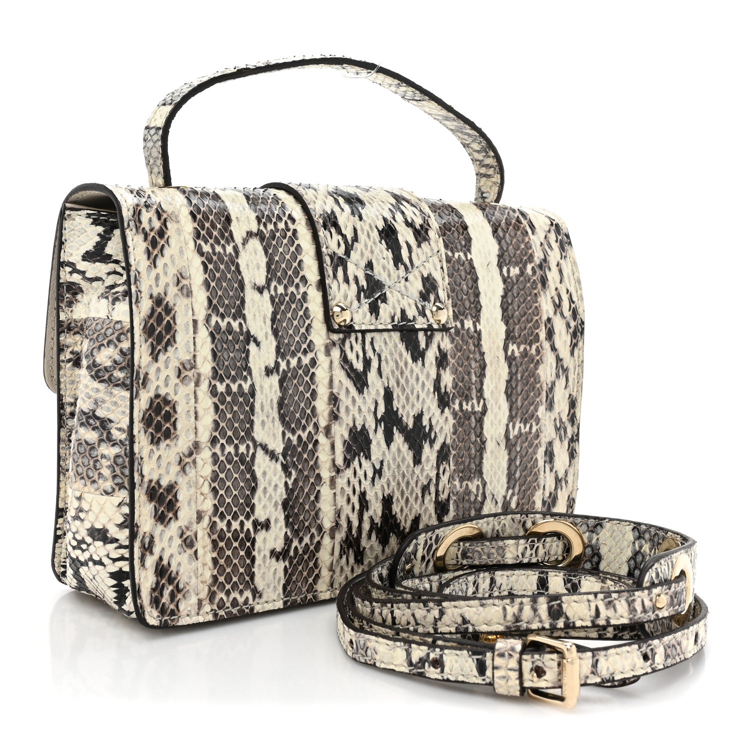 Jimmy Choo Snakeskin Rebel Crossbody Bag Black 3 of 12