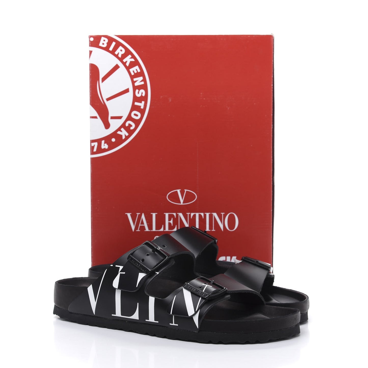 Calfskin VLTN Birkenstock Slide Sandals 41 Black