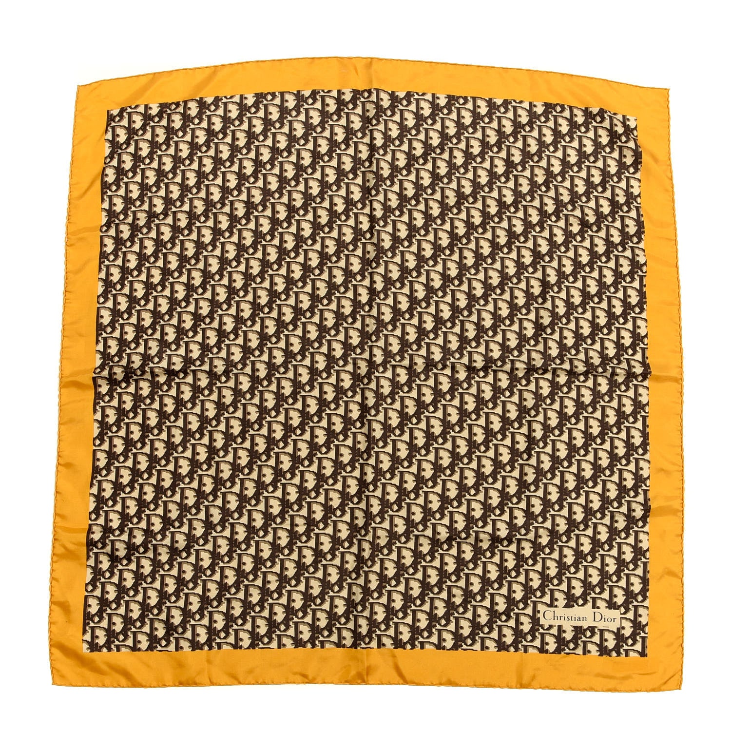 Christian Dior Silk Monogram Scarf Yellow 1 of 4