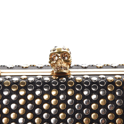 Alexander McQueen Lambskin Studded Hexagon Skull Chain Clutch Black 8 of 8