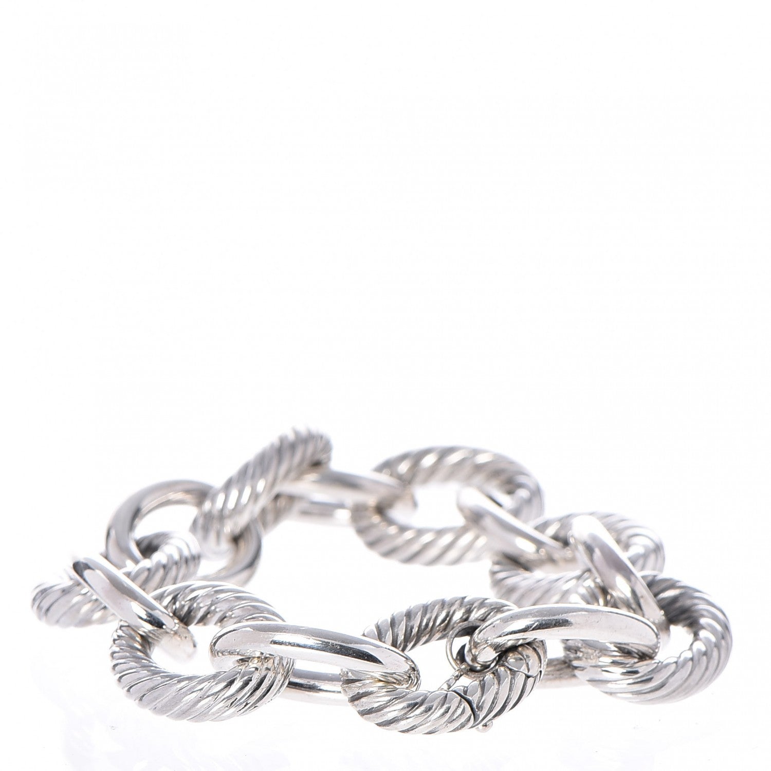 David Yurman Sterling Silver 17mm Extra Large Oval Link Bracelet 3 of 5