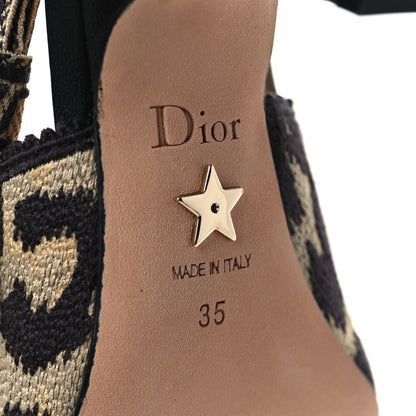 Christian Dior Mizza Cotton Ribbon Embroidered J'Adior Slingback 65mm Pumps 35 Natural 9 of 10