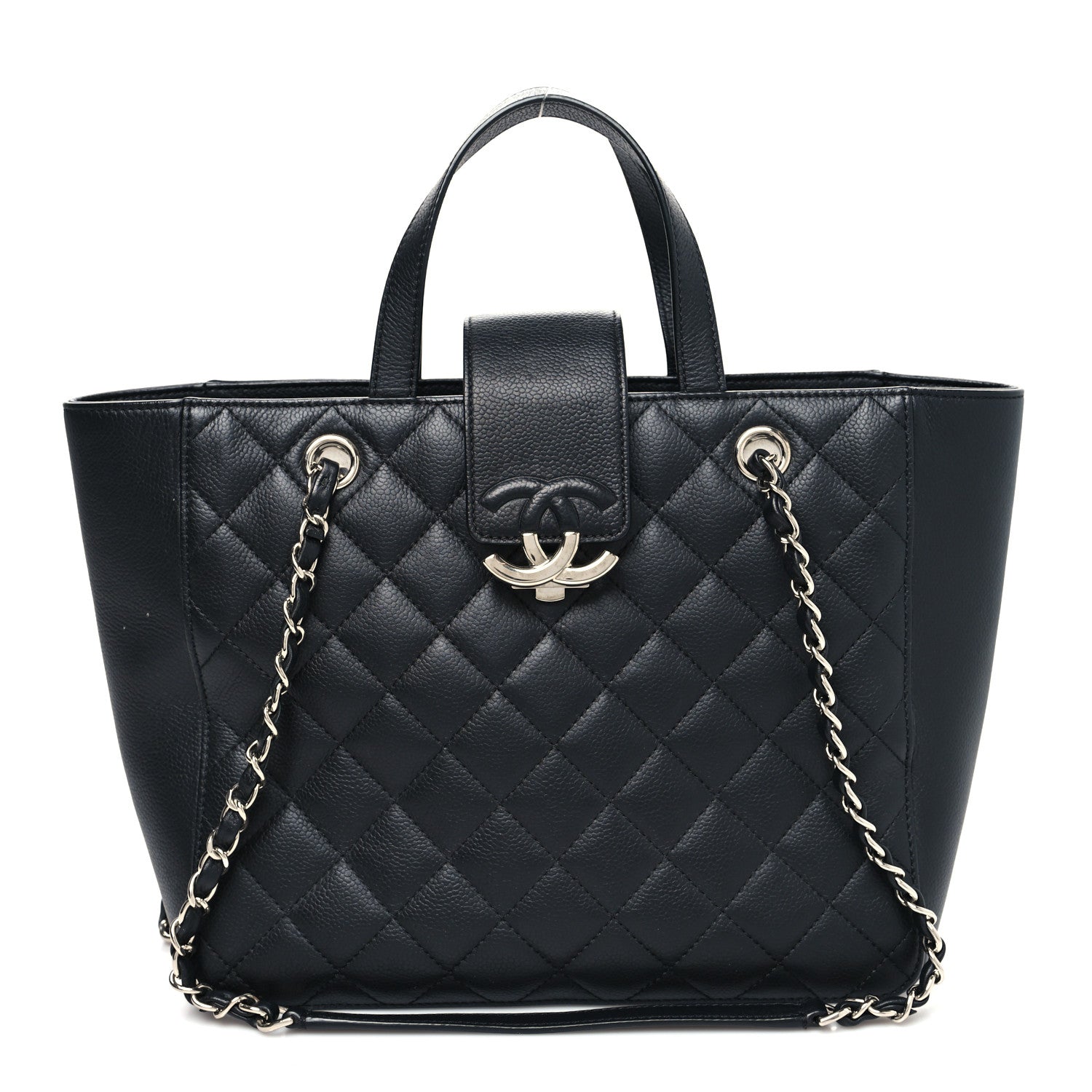 Chanel Caviar Quilted Small CC Box Shopping Tote Black 1 of 15