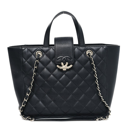 Chanel Caviar Quilted Small CC Box Shopping Tote Black 1 of 15