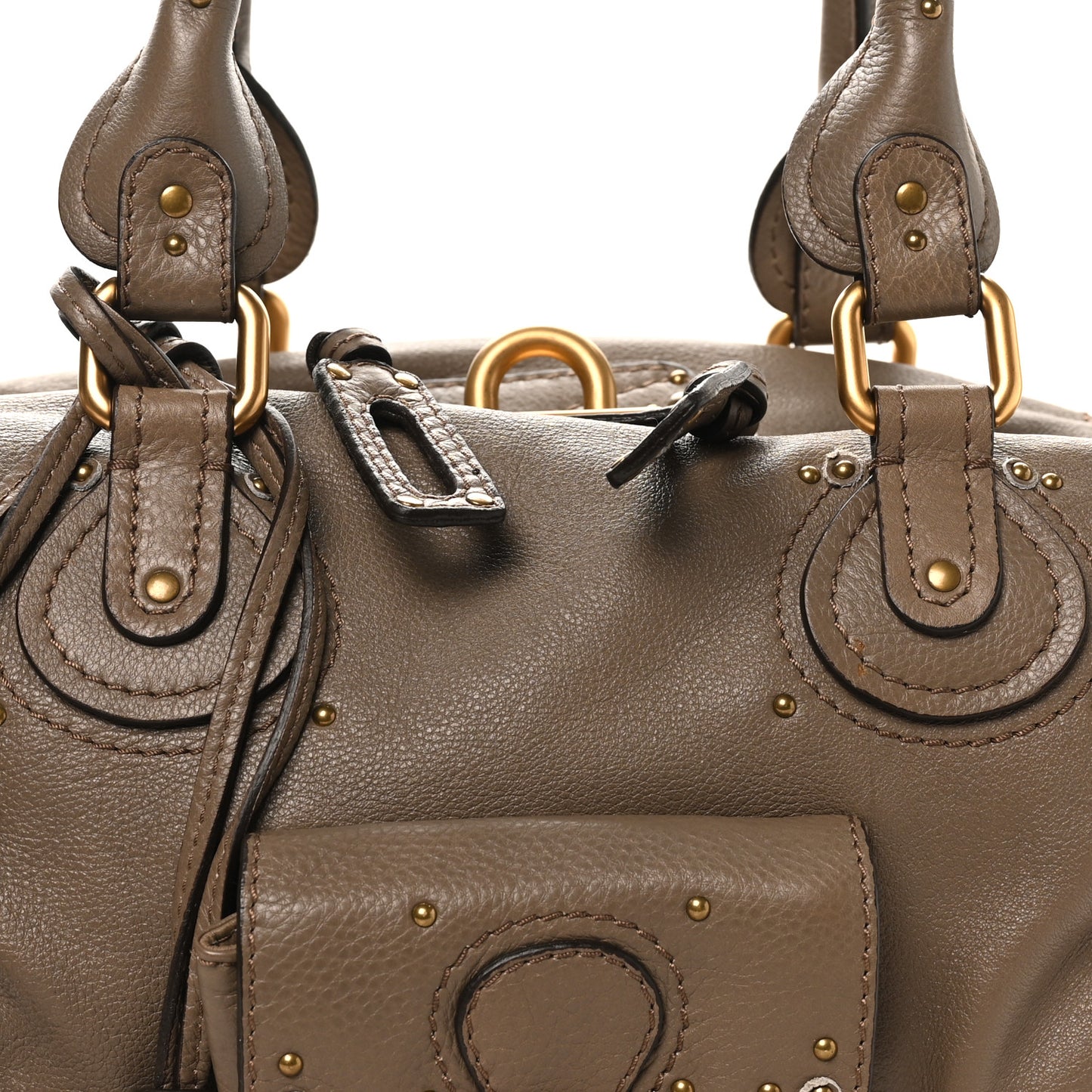 Calfskin Paddington Front Pocket Tote Souris