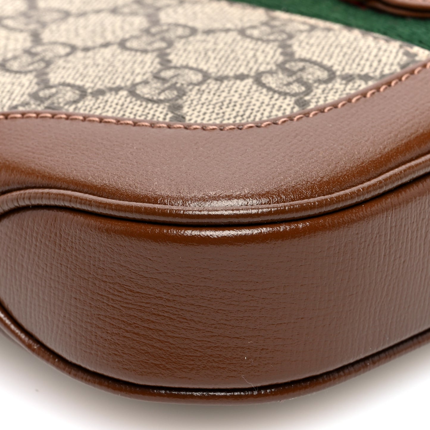 GG Supreme Monogram Azalea Calfskin Web Mini Jackie 1961 Hobo Beige Ebony Brown Sugar