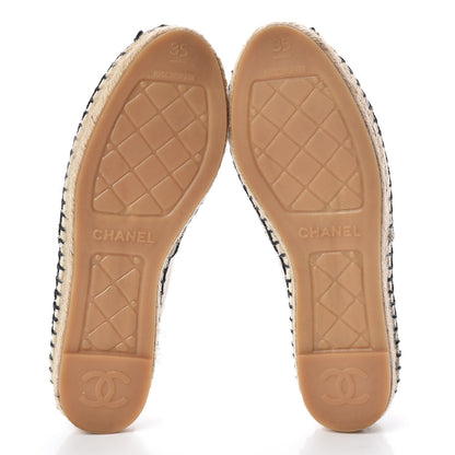 Chanel Fabric Biarritz CC Espadrilles 35 Beige Black 5 of 8