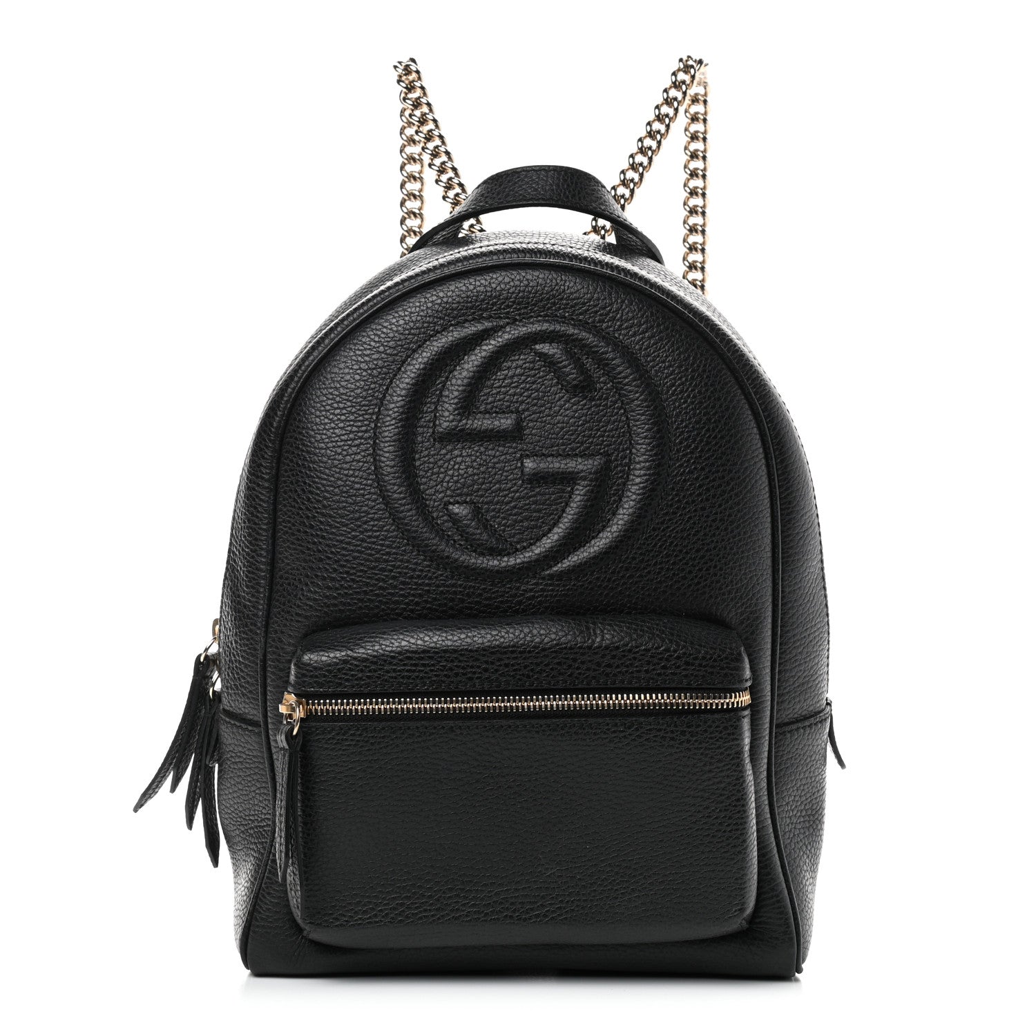 Gucci Pebbled Calfskin Soho Chain Backpack Black 1 of 7