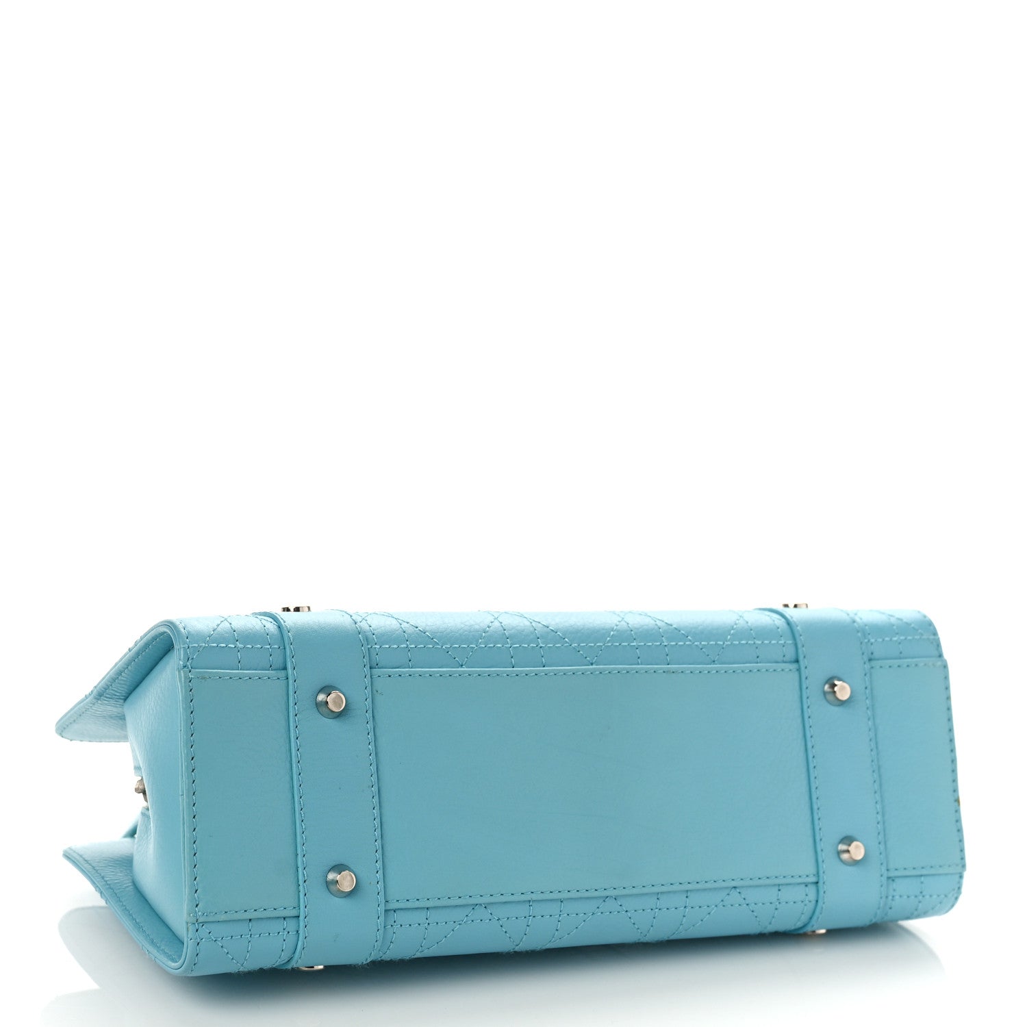 Christian Dior Calfskin Cannage Stitched Small East West Lady Dior Light Blue 4 of 9