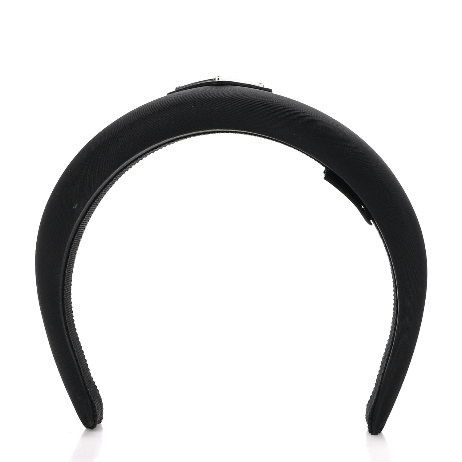 Prada Re-Nylon Metal Triangle Logo Headband Black 1 of 6