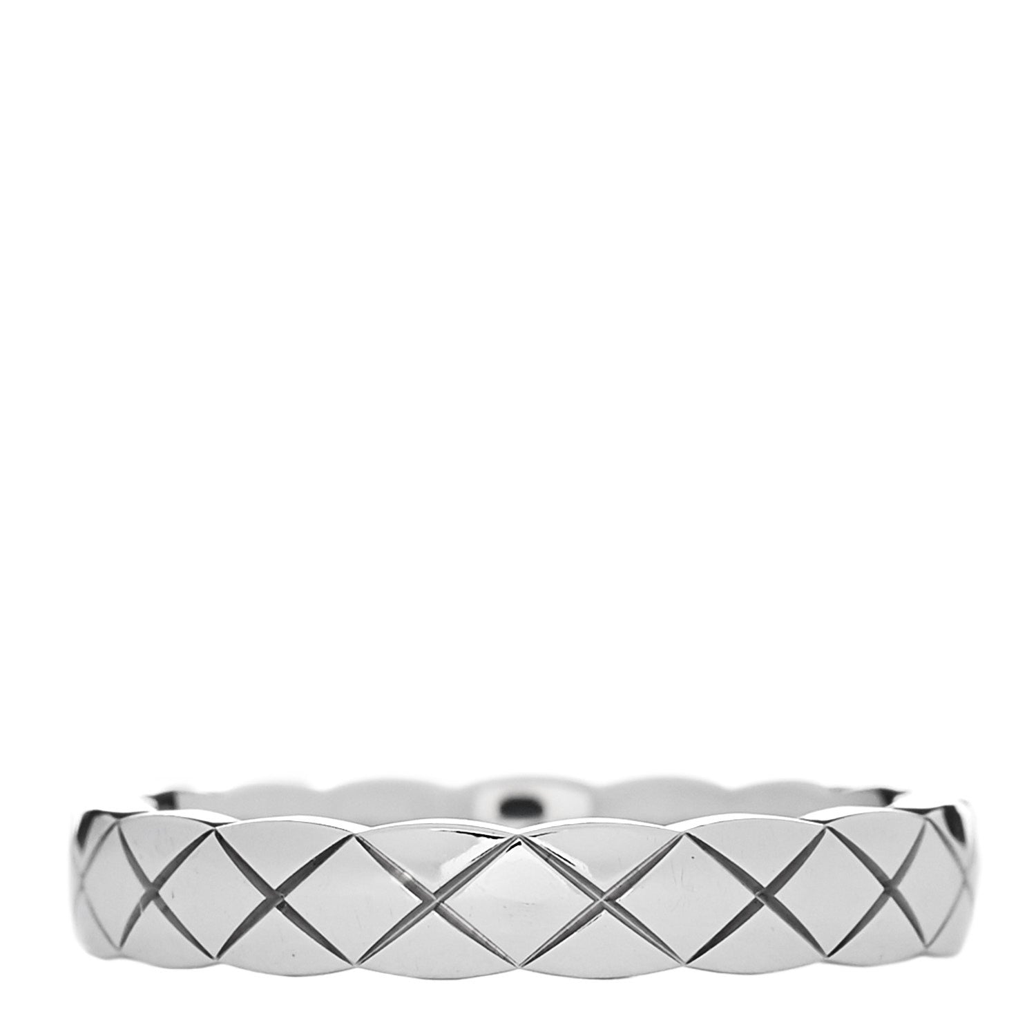 Chanel 18K White Gold Mini Coco Crush Ring 50 5.25 1 of 5