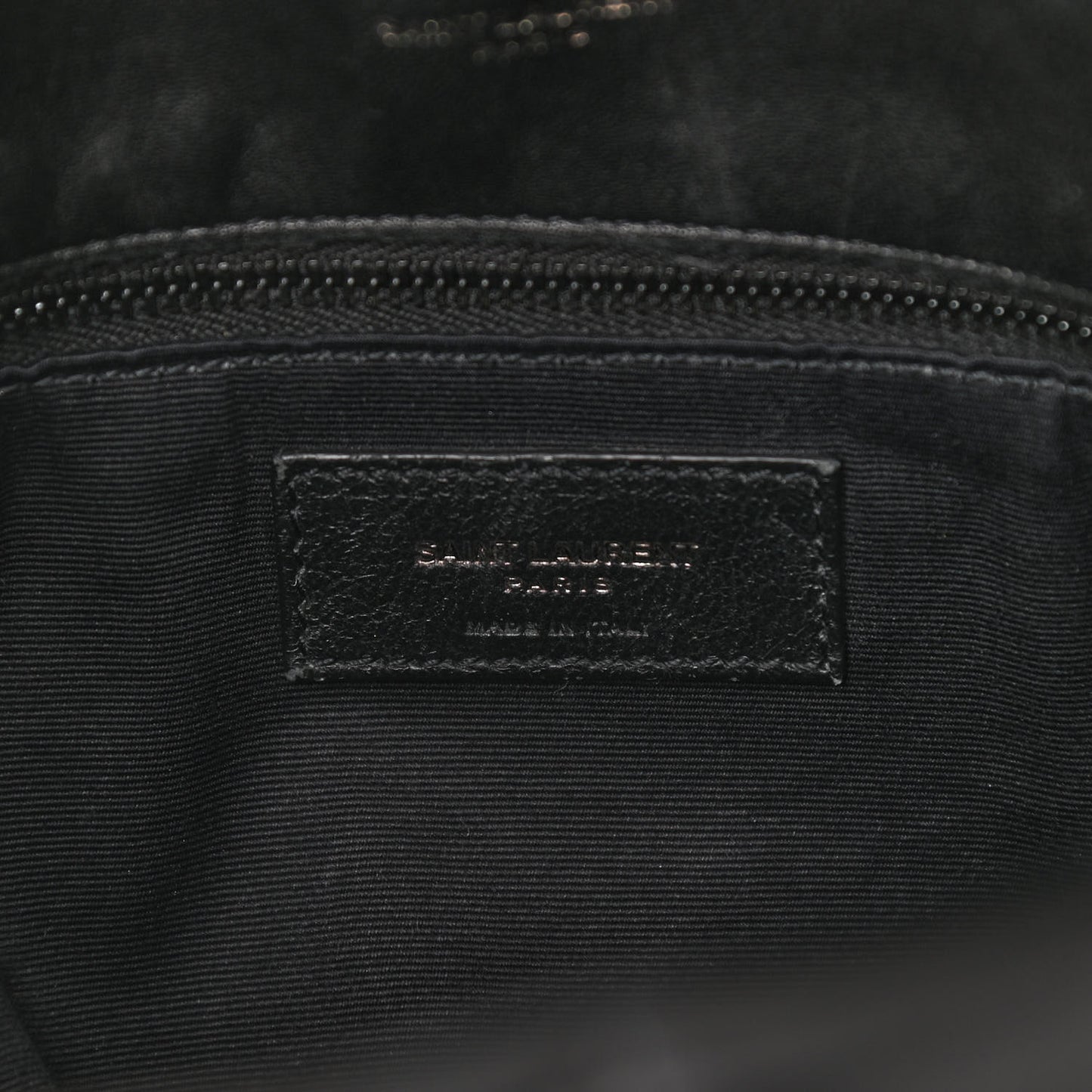 Lambskin Quilted Medium Loulou Puffer Monogram Chain Satchel Black