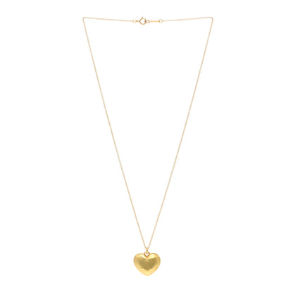 Tiffany 18K Yellow Gold Paloma Picasso Hammered Heart Pendant Necklace 3 of 4