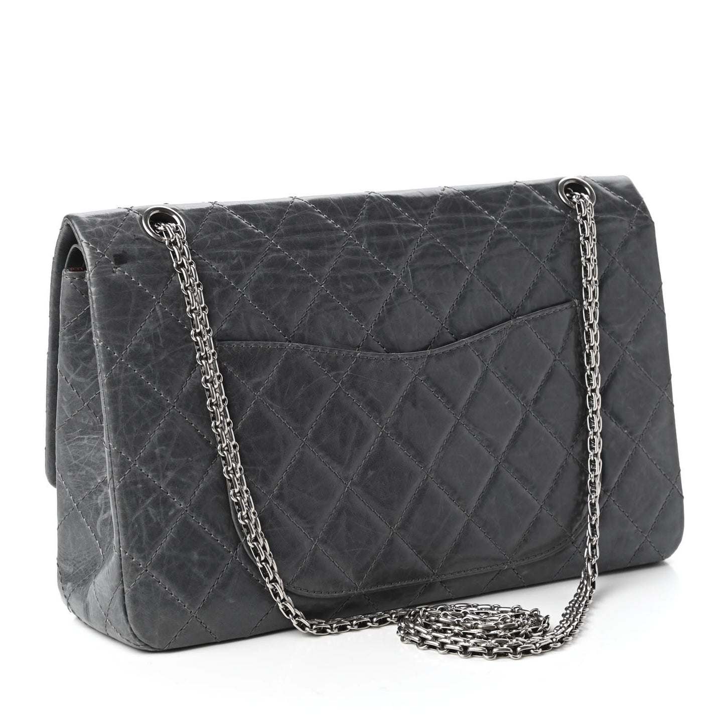 Aged Calfskin Quilted 50th Anniversary 2.55 Reissue 227 Flap Grey