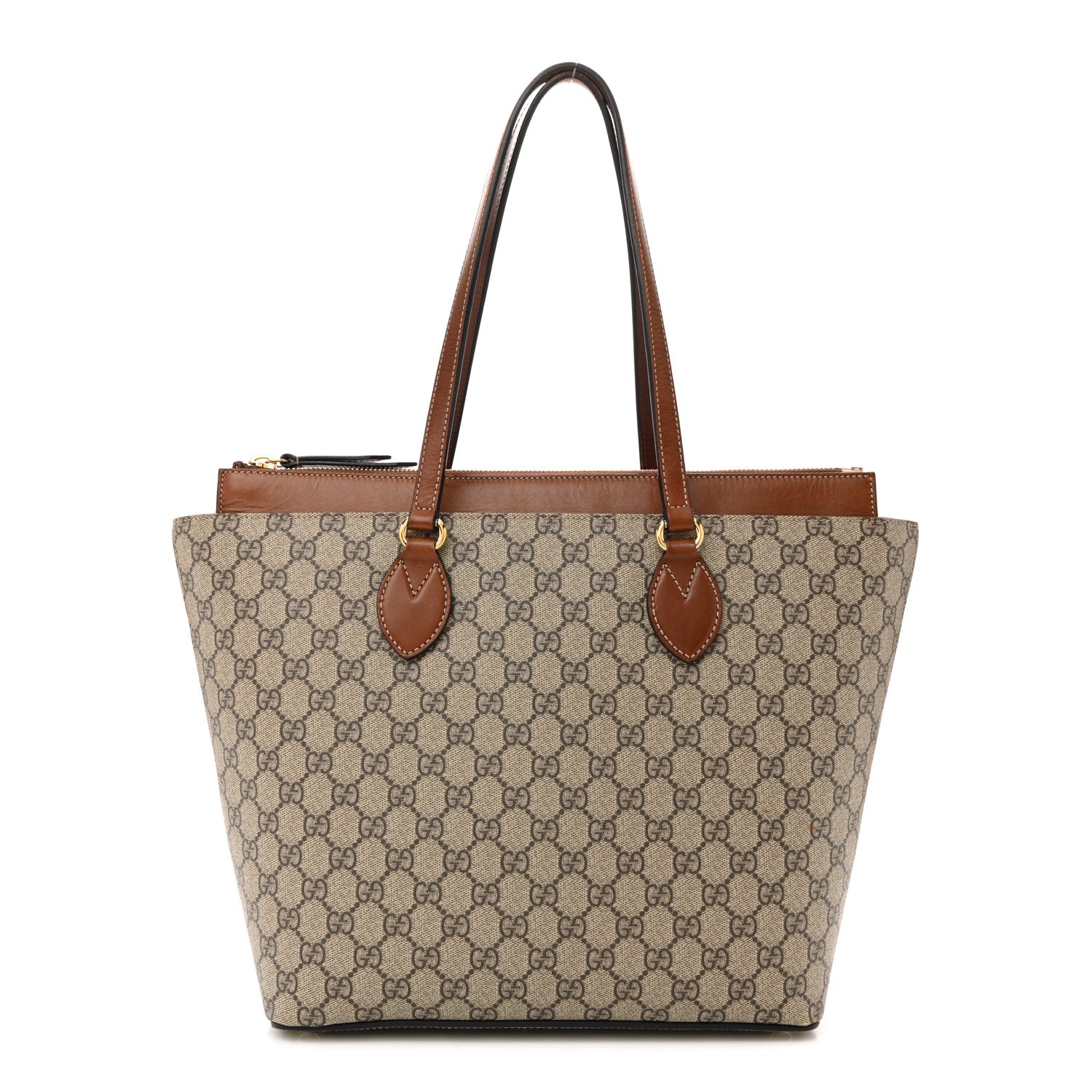 Gucci GG Supreme Monogram Medium Zippered Bucket Tote Beige Tuscany 1 of 15