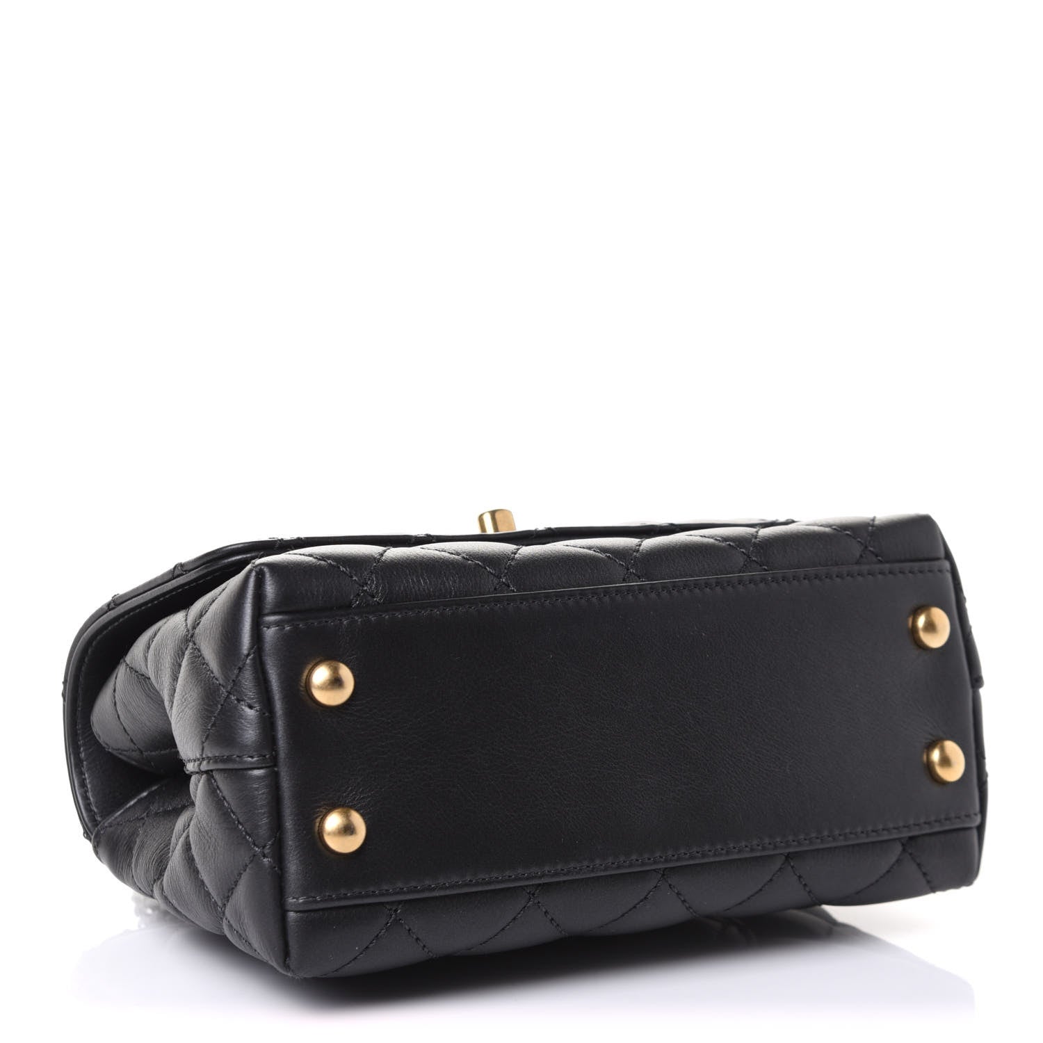 Chanel Calfskin Strass Quilted Extra Mini Coco Handle Flap Dark Grey 4 of 12