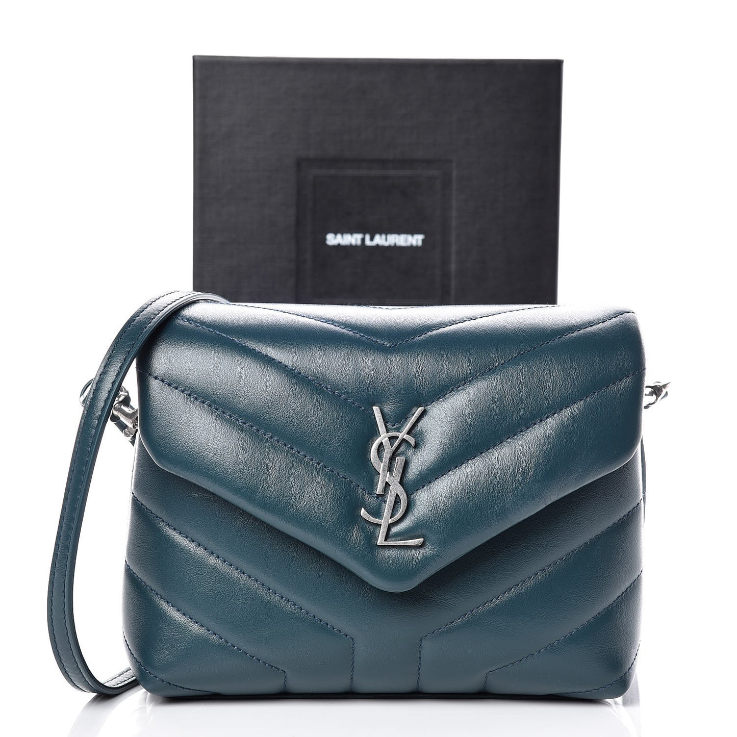 Calfskin Y Quilted Monogram Toy Loulou Satchel Dark Turquoise
