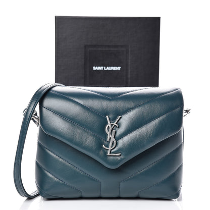 Saint Laurent Calfskin Y Quilted Monogram Toy Loulou Satchel Dark Turquoise 11 of 11