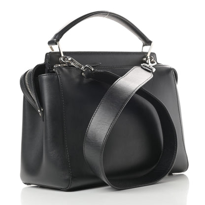Fendi Vitello Baltico Dolce DotCom Satchel Black Blue Royal 3 of 16
