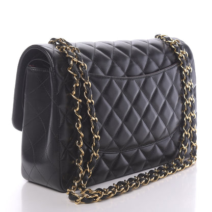 Chanel Lambskin Quilted Jumbo Double Flap Black 3 of 10