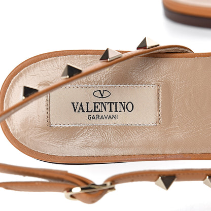 Valentino Garavani Pebbled Calfskin Rockstud Slingback Flats 38.5 Orange 6 of 9