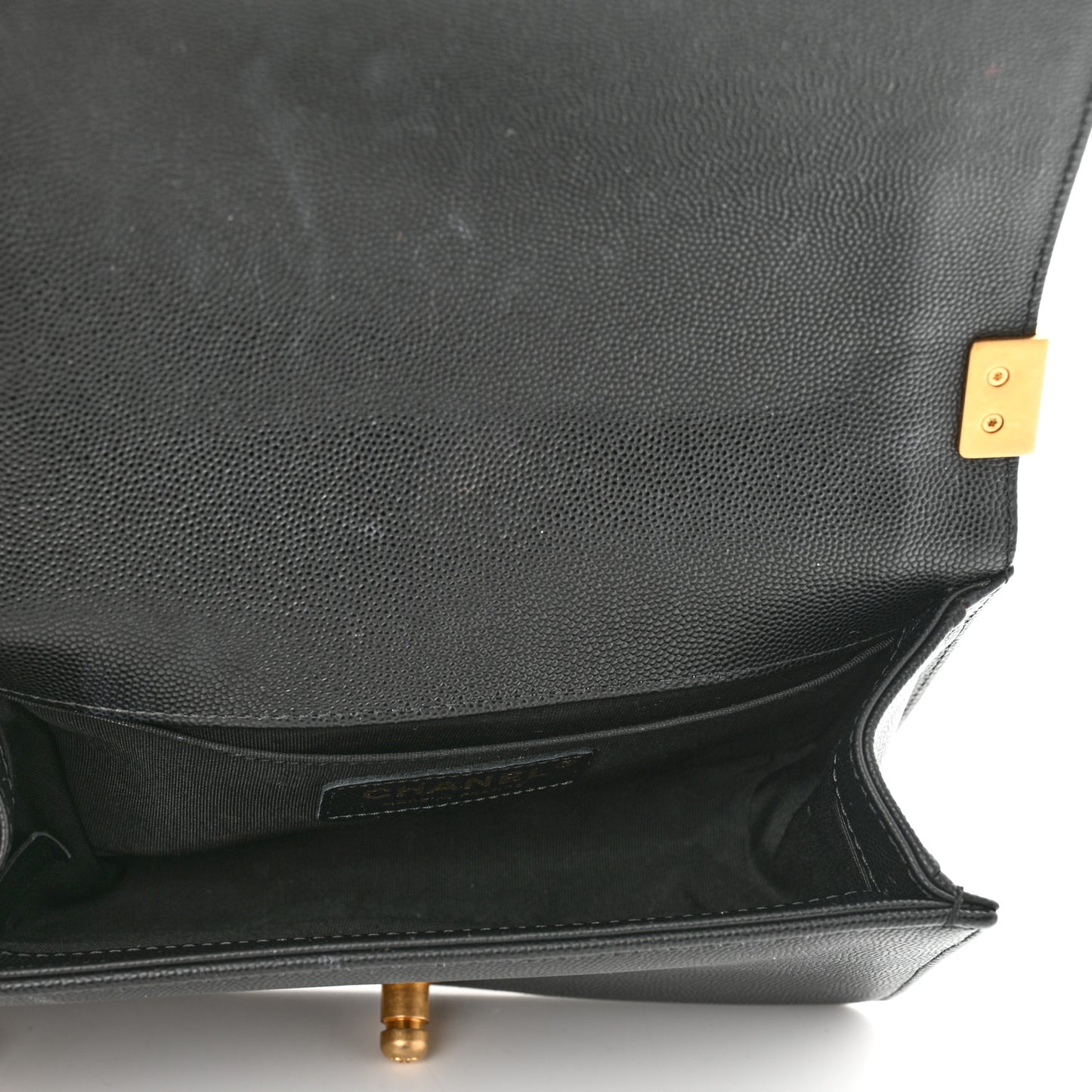 Caviar Quilted Small Boy Flap Black