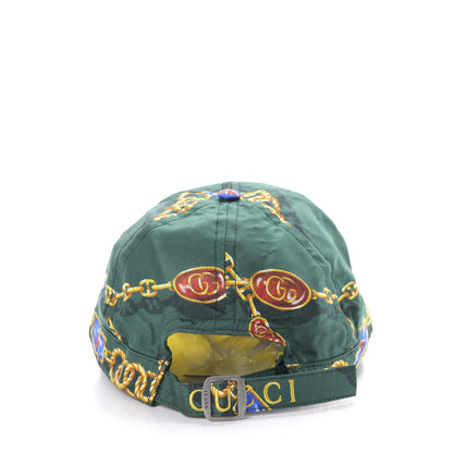 Gucci Silk PVC Chain Print Baseball Cap Green 4 of 10
