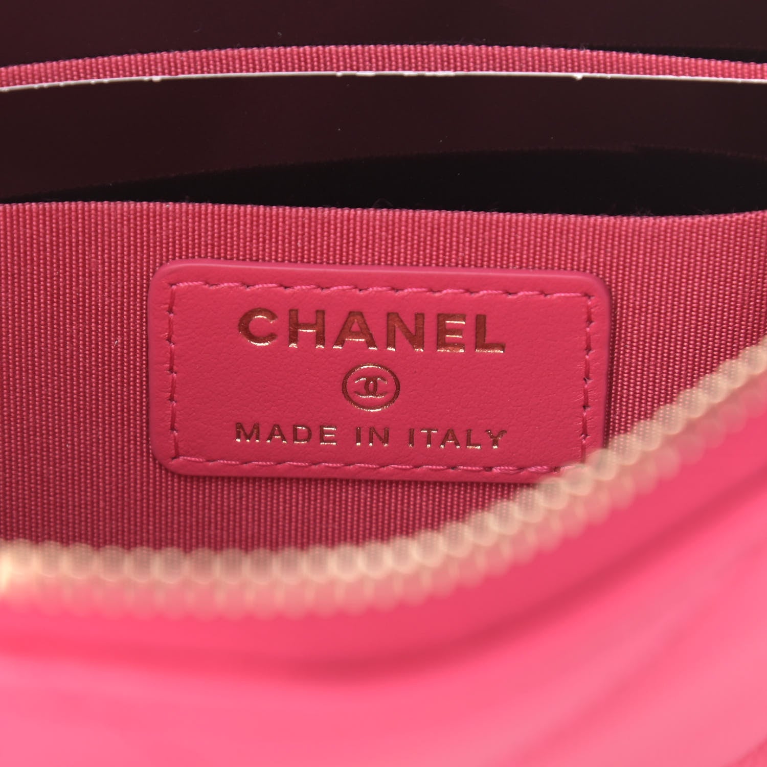 Chanel Shiny Goatskin Quilted Chanel 19 Flat Wallet Pouch Dark Pink 6 of 7