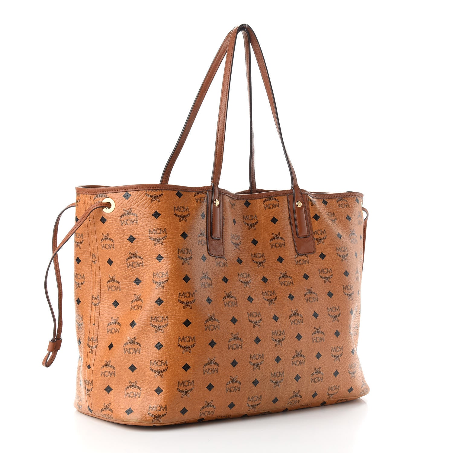 MCM Visetos Reversible Shopping Tote Cognac 3 of 19