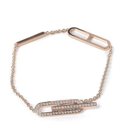 Hermes 18K Rose Gold Diamond PM Ever Chaine D'Ancre Bracelet ST 1 of 4