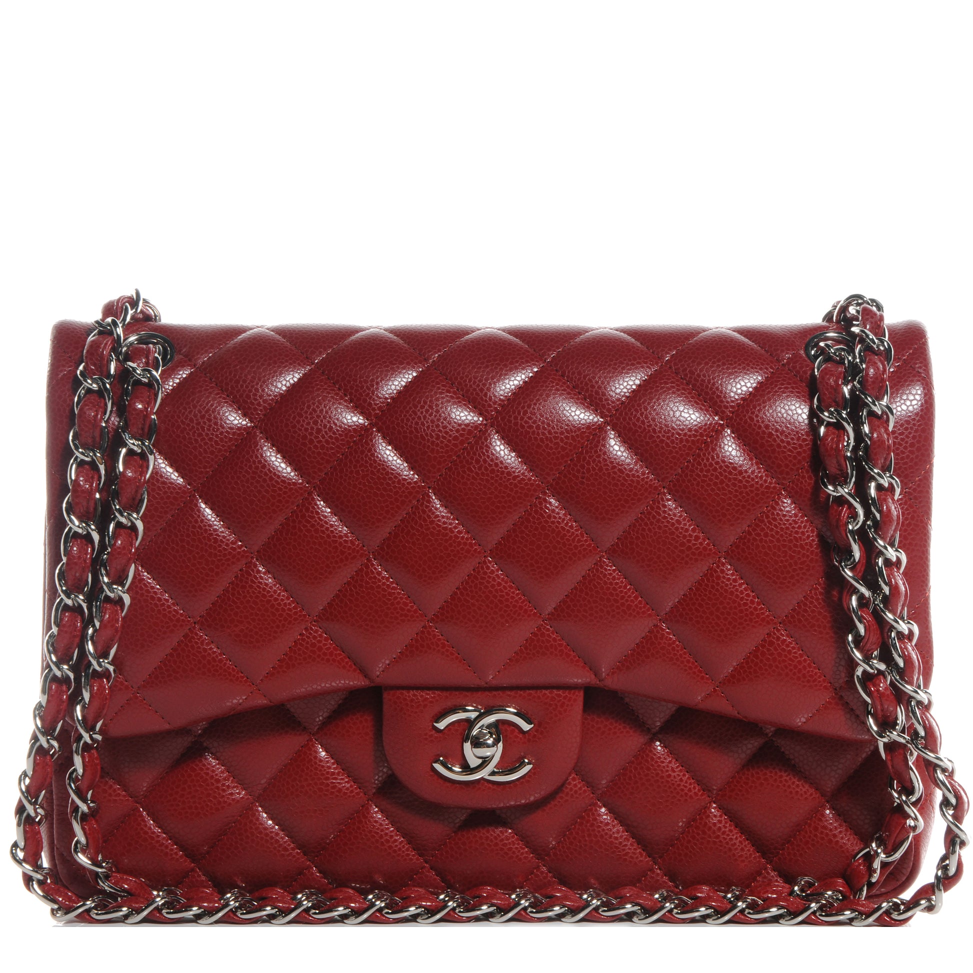 Chanel Caviar Jumbo Double Flap Red 1 of 9