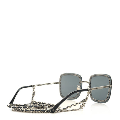 Chanel Square Removable Chain Sunglasses 4244 Black 4 of 8