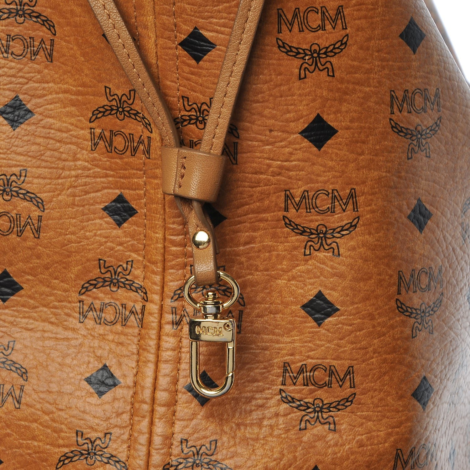MCM Visetos Medium Reversible Shopping Tote Cognac 25 of 25