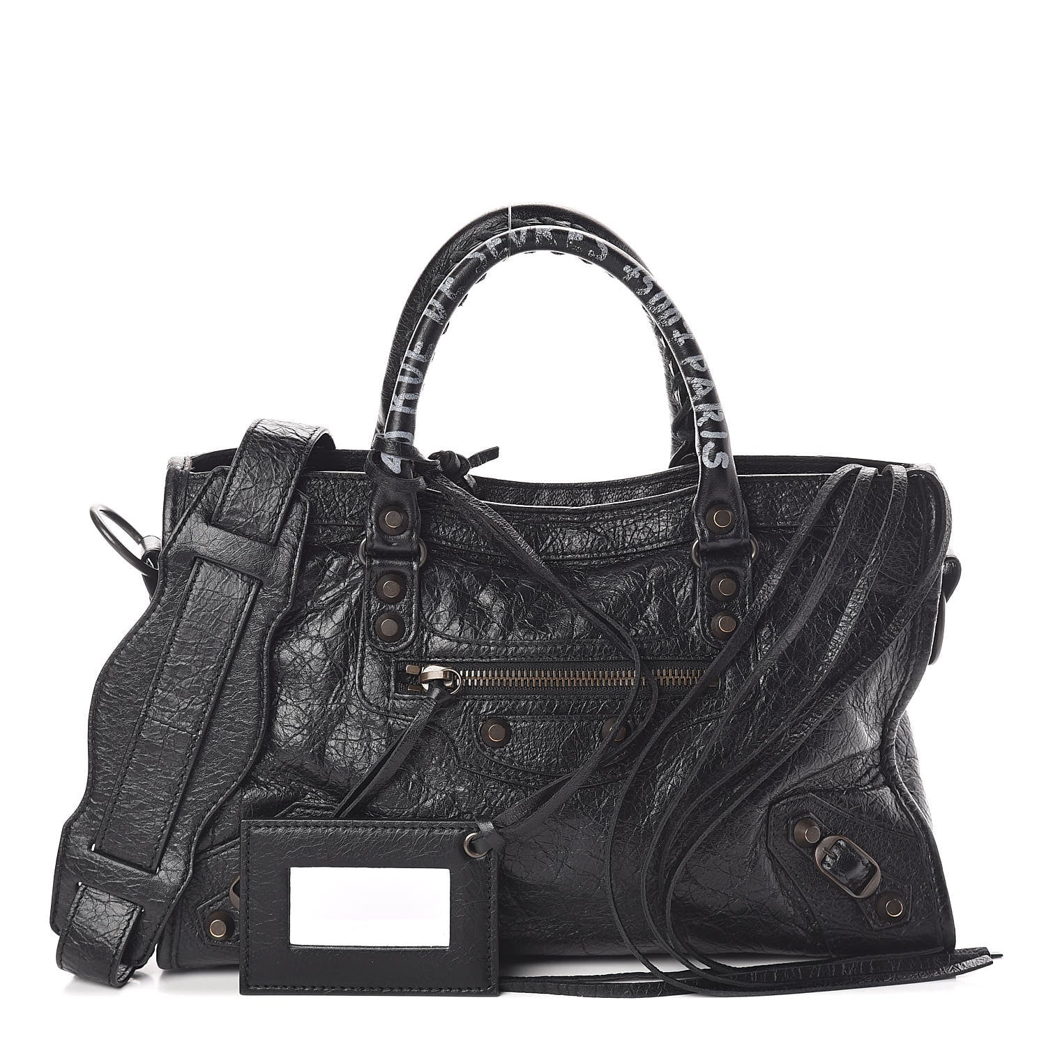 Balenciaga Agneau Classic Hardware Graffiti Handles S City Black 1 of 10