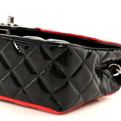 Chanel Patent Calfskin Quilted Bi-Color Mini Rectangular Flap Red Black 11 of 12