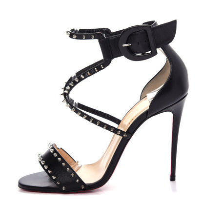 Christian Louboutin Calfskin Choca Spikes 100 Sandals 37 Black 1 of 10