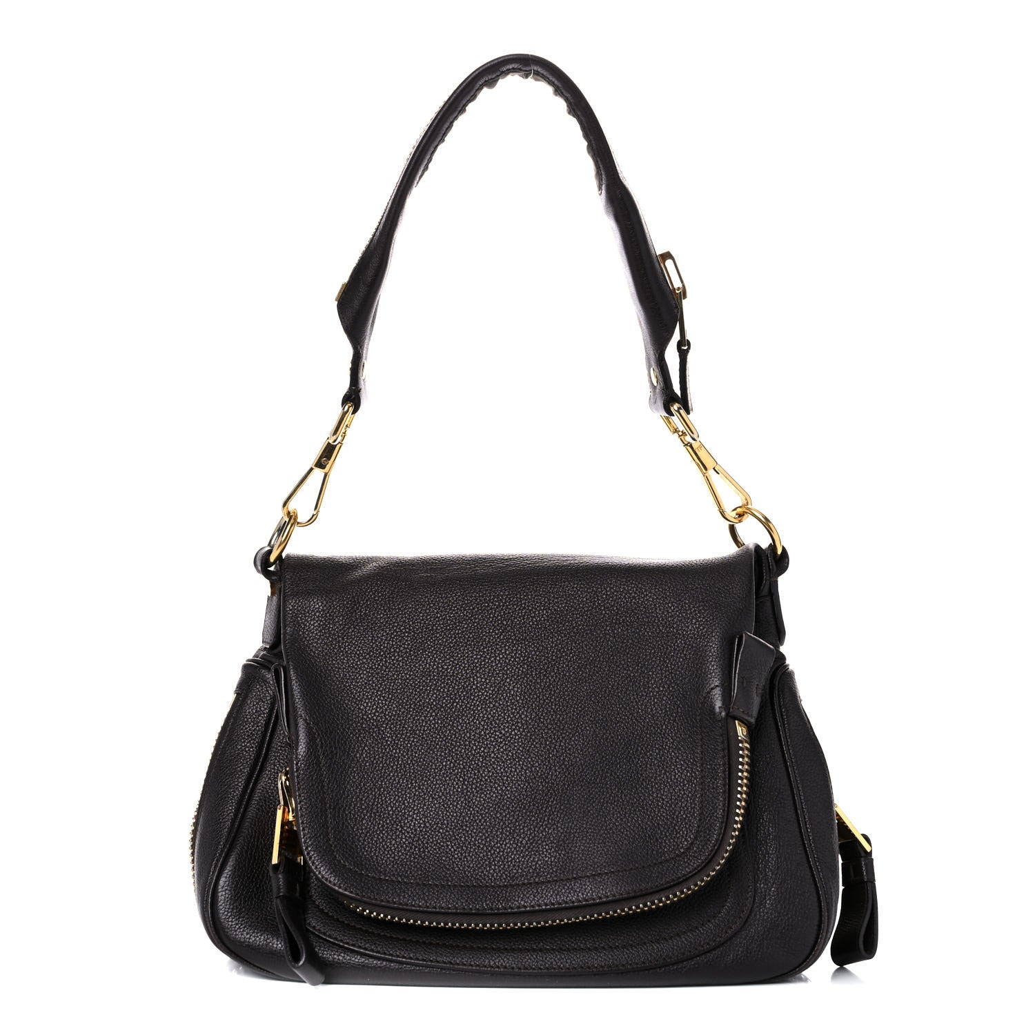 Tom Ford Grained Calfskin Medium Jennifer Dark Brown 1 of 18