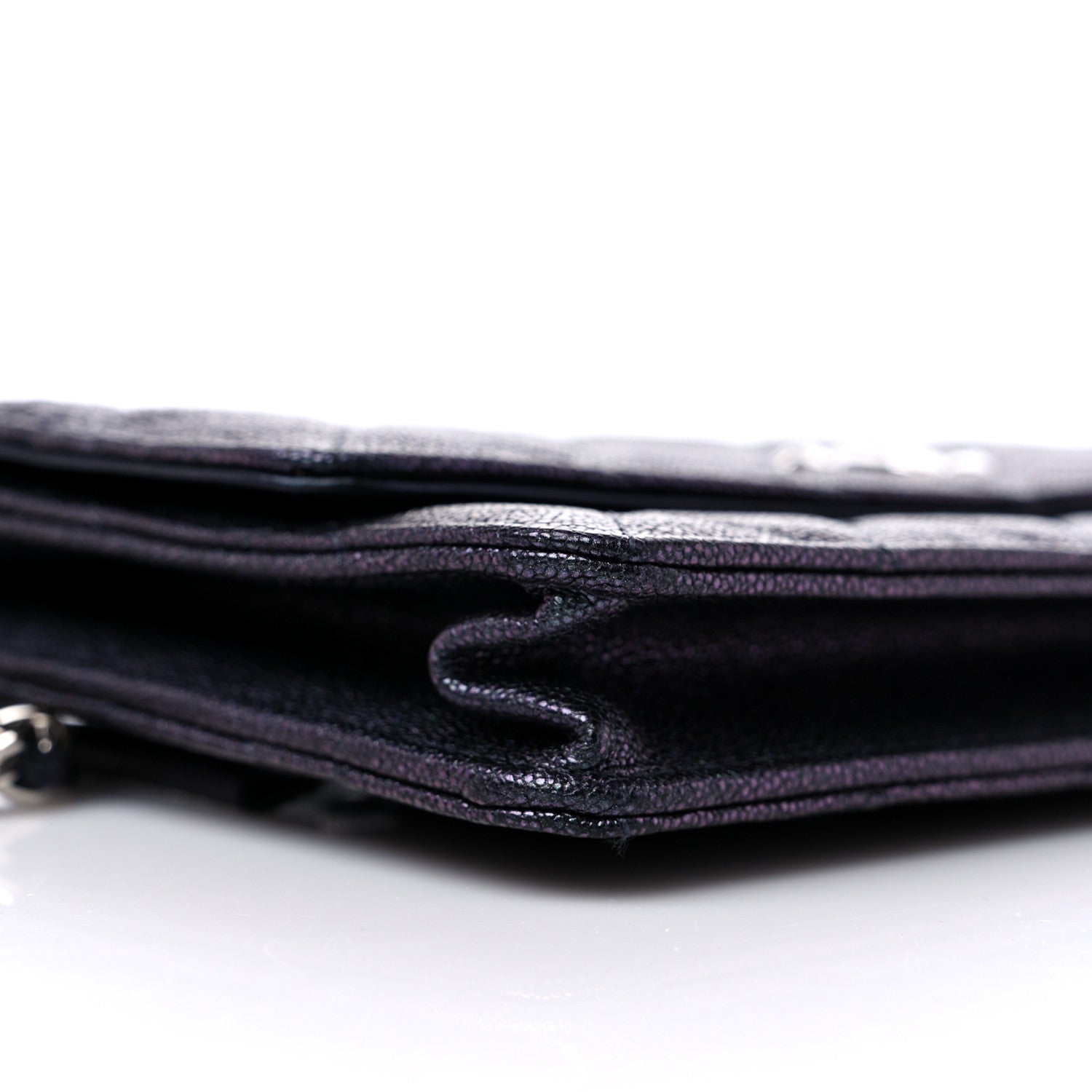 Chanel Iridescent Caviar Night by the C Pouch Clutch Black 8 of 11