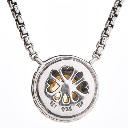 David Yurman Sterling Silver 18K Yellow Gold Citrine Cookie Necklace 5 of 6