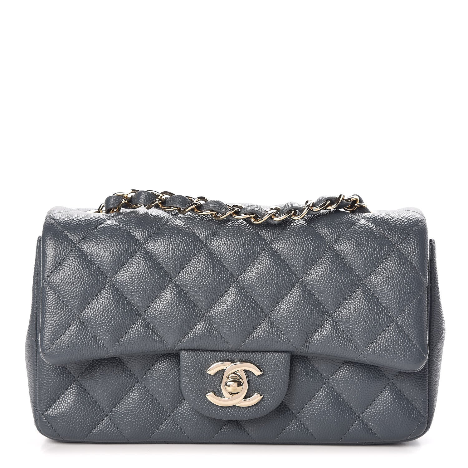 Chanel Caviar Quilted Mini Rectangular Flap Dark Grey 1 of 7