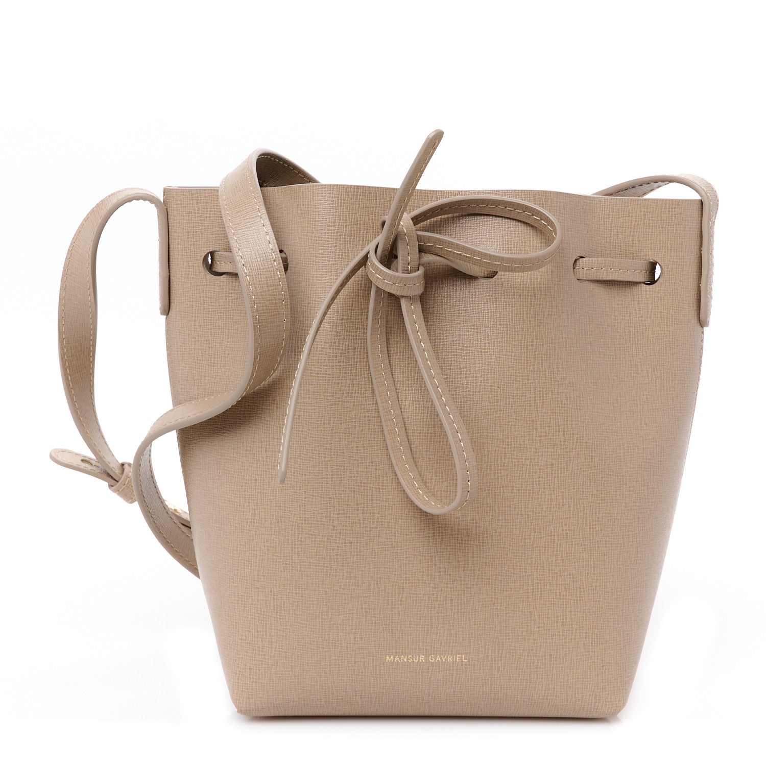 Mansur Gavriel Saffiano Mini Mini Bucket Bag Beige 1 of 9