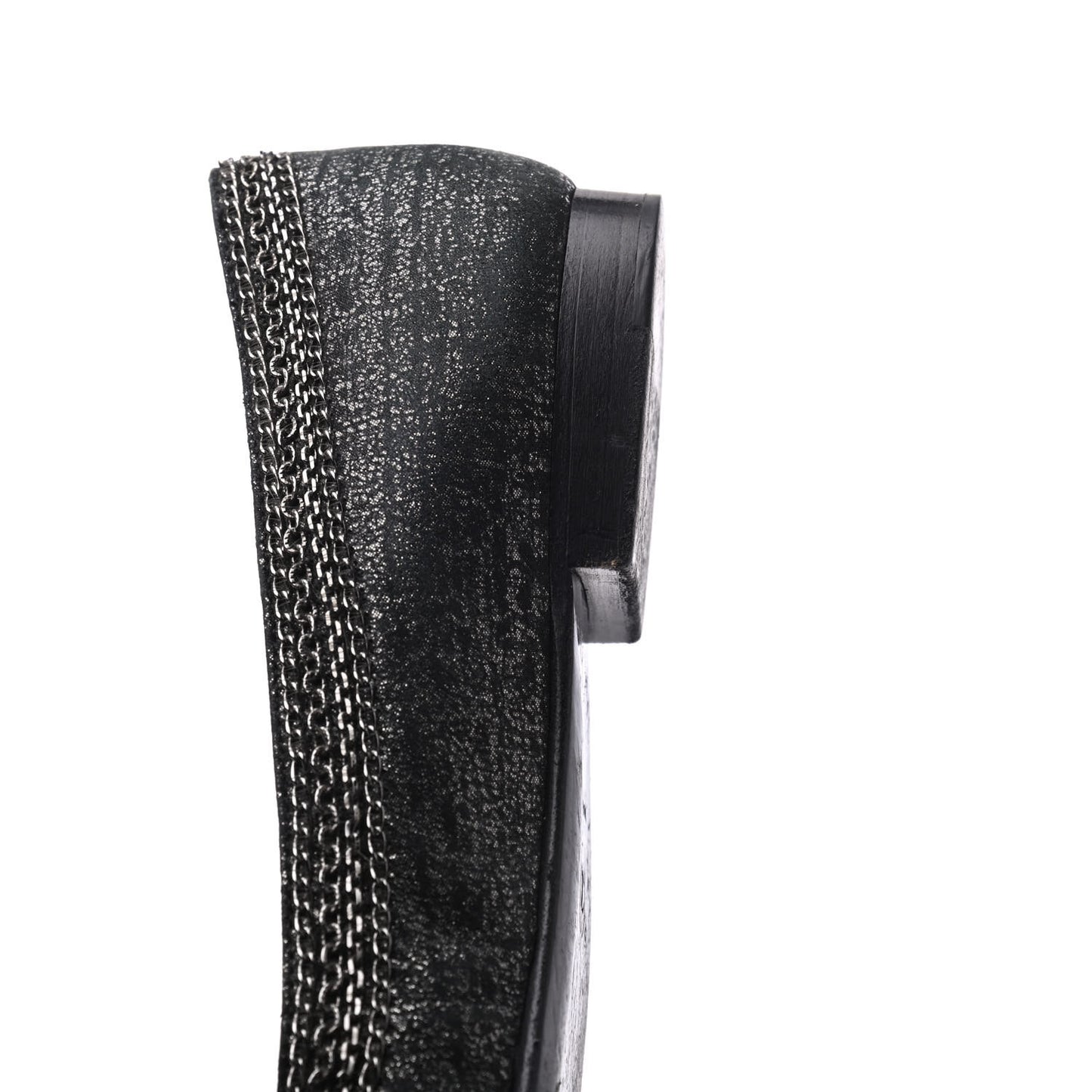Tweed Patent Cap Toe Ballerina Flats 37 Black