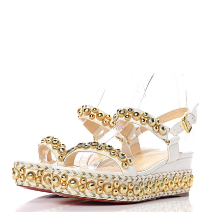 Christian Louboutin Shiny Nappa Rondaclou 60 Platform Sandals 37 Latte 3 of 8