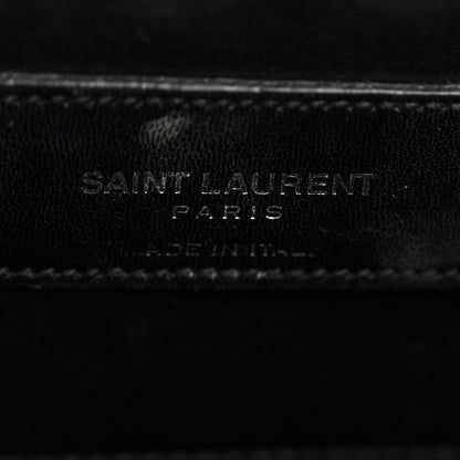 Saint Laurent Calfskin Crocodile Embossed Medium Classic Monogram Kate Tassel Satchel Black 6 of 14