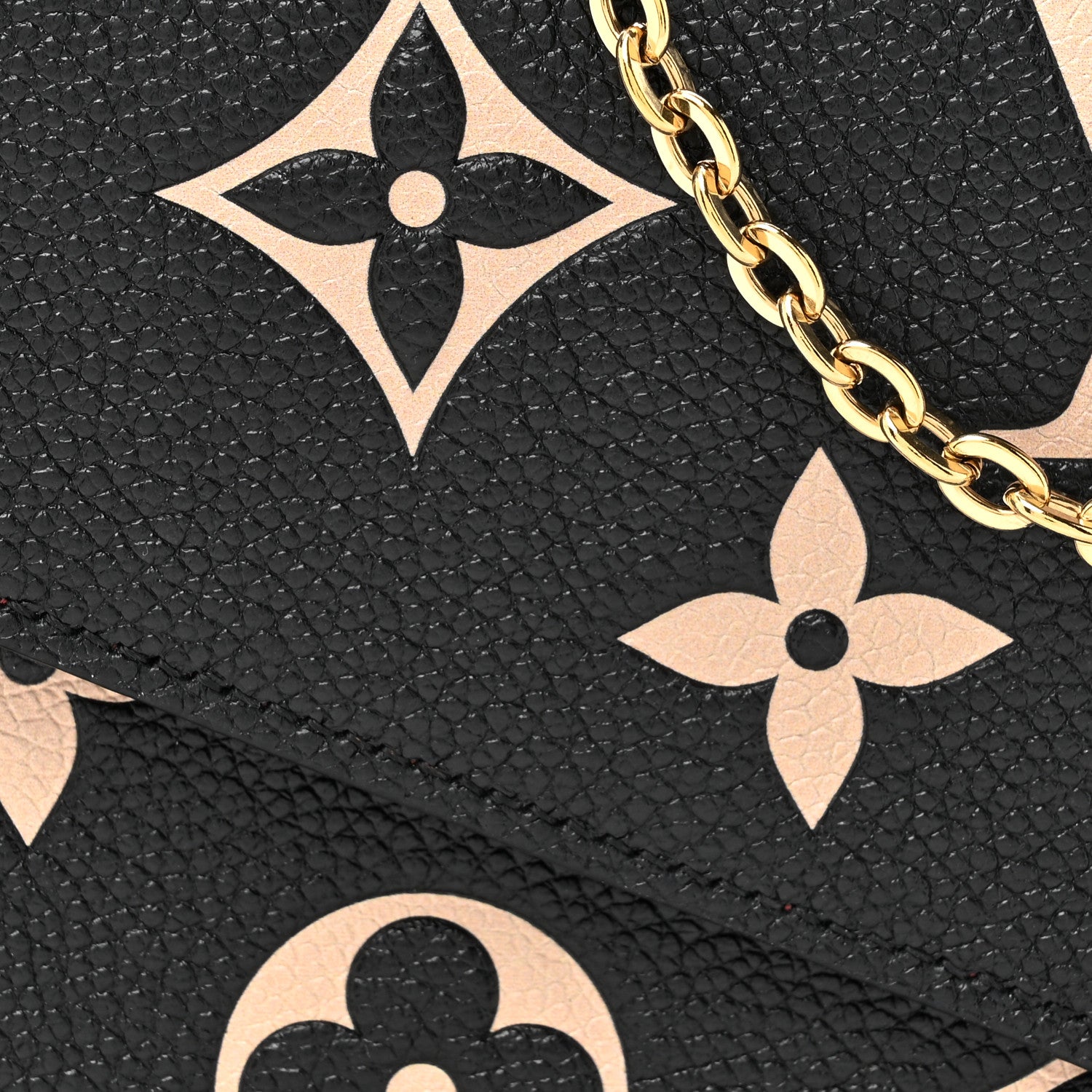 Louis Vuitton Empreinte Monogram Giant Felicie Pochette Black Beige 9 of 12